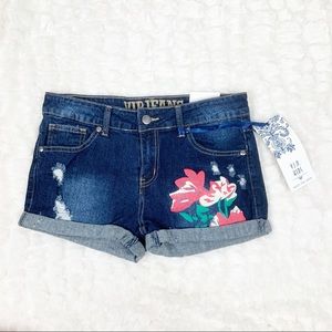 VIP Jeans girls distressed floral shorts